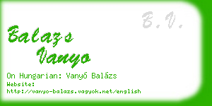 balazs vanyo business card