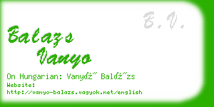 balazs vanyo business card